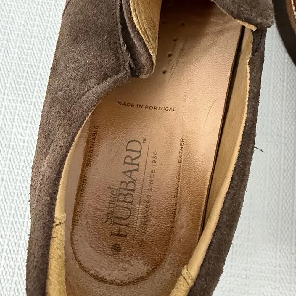 Samuel Hubbard Frequent Traveler Shoes Mens 10.5 Wide Brown Suede Slip On Vibram